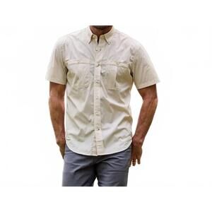 NEW TOM BECKBE tidewater short sleeve shirt in pumice stone